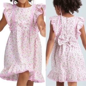 American Girl x LoveShackFancy Floral Flutter Day Dress Girl’s Size 8 Bow Pink